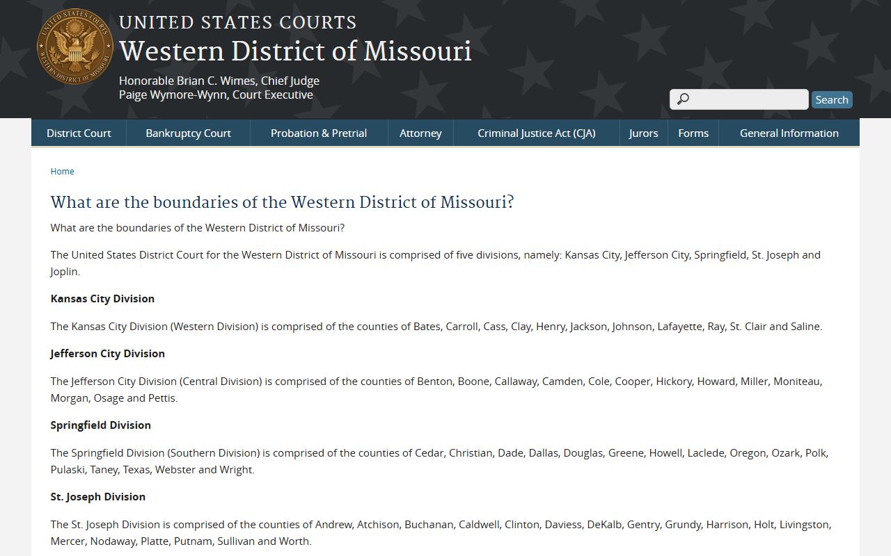 Hickory County court dockets Western District Missouri division and county FAQ