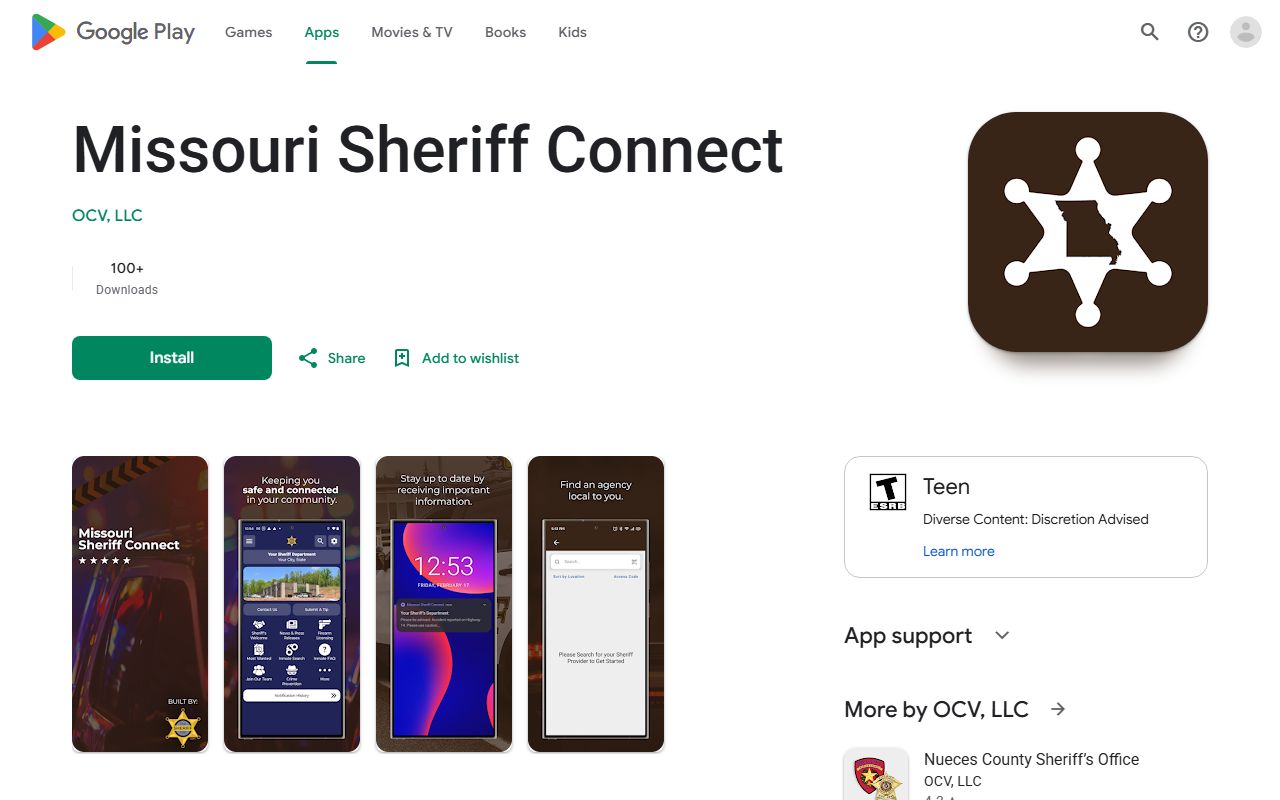 Hickory County inmate records Missouri Sheriff Connect Google Play listing